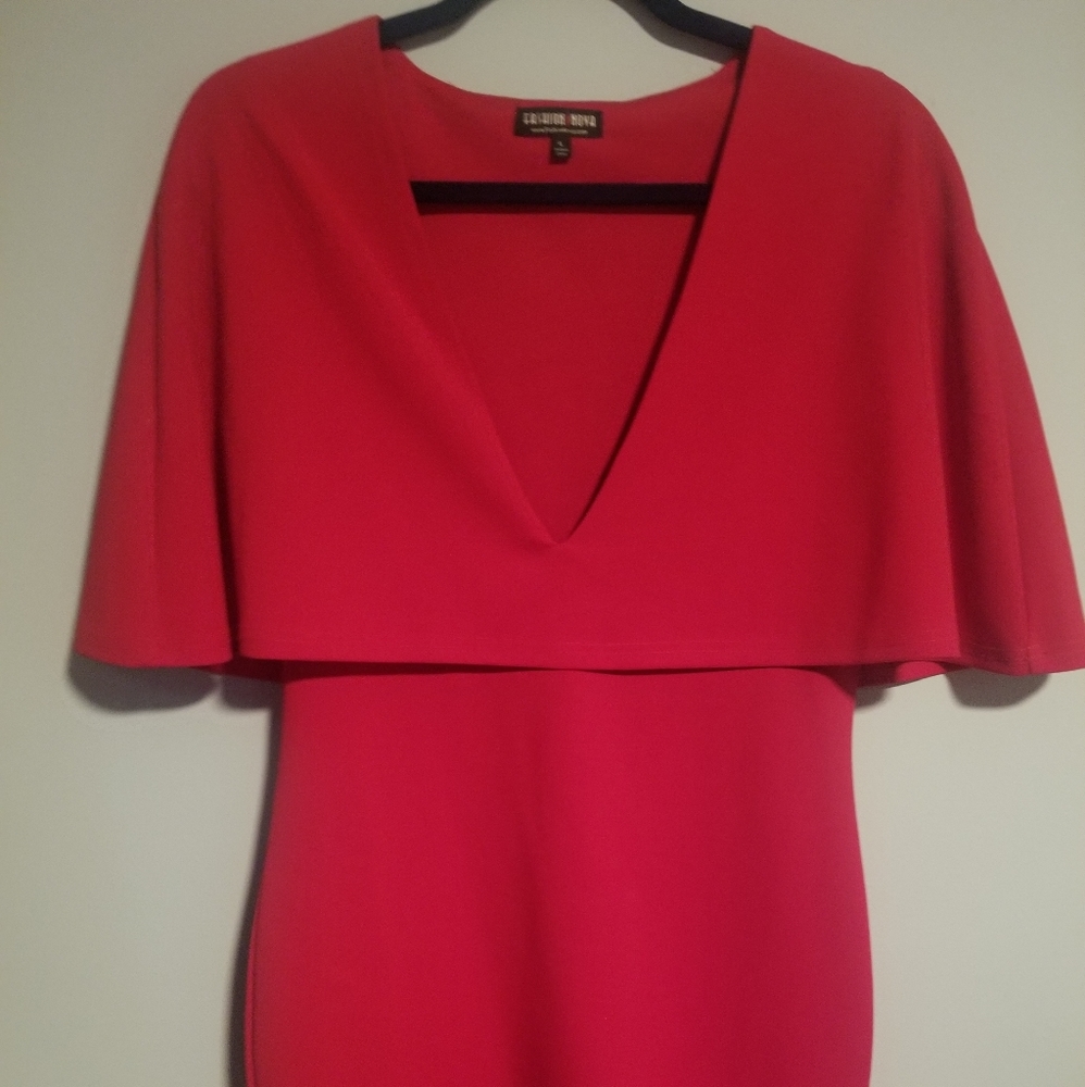 Cape red dress